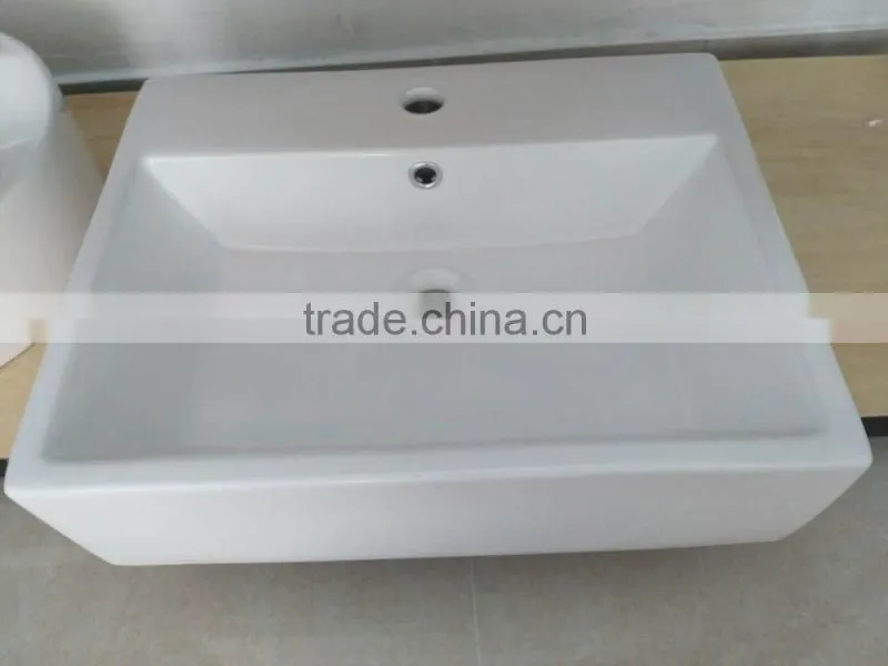 wc ceramic basin bathroom sanitary ware wash basin ceramic white square shape art basin single hole basinYB005