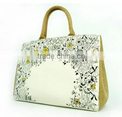 Wholesaler Heavy Duty Canvas Tote Crochet Bag with Art Printing