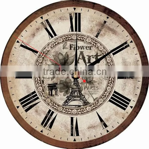 vintage wooden wall clock