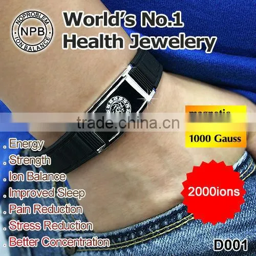 Noproblem D001 magnetic bead titanium man jewelry health power bracelets