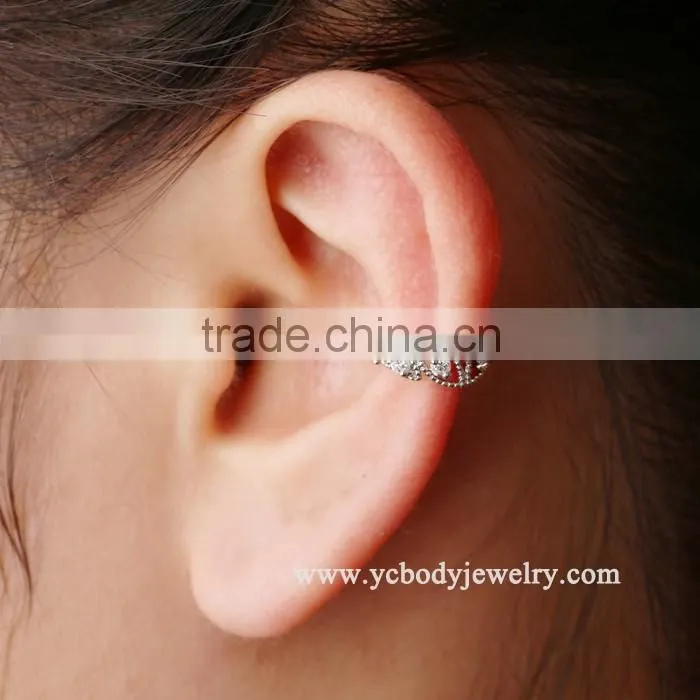 Studex Princess crown Paved clear gems self piercing earrings