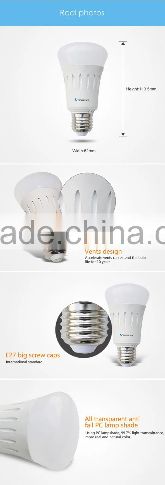 Wifi Control RGB Led Lamp E27 Wifi Lamp Adapter