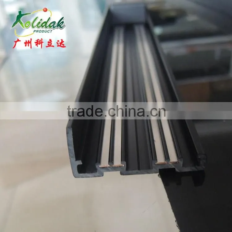 China Guangzhou L shape TPE Co-extrusion guide rail plastic profile