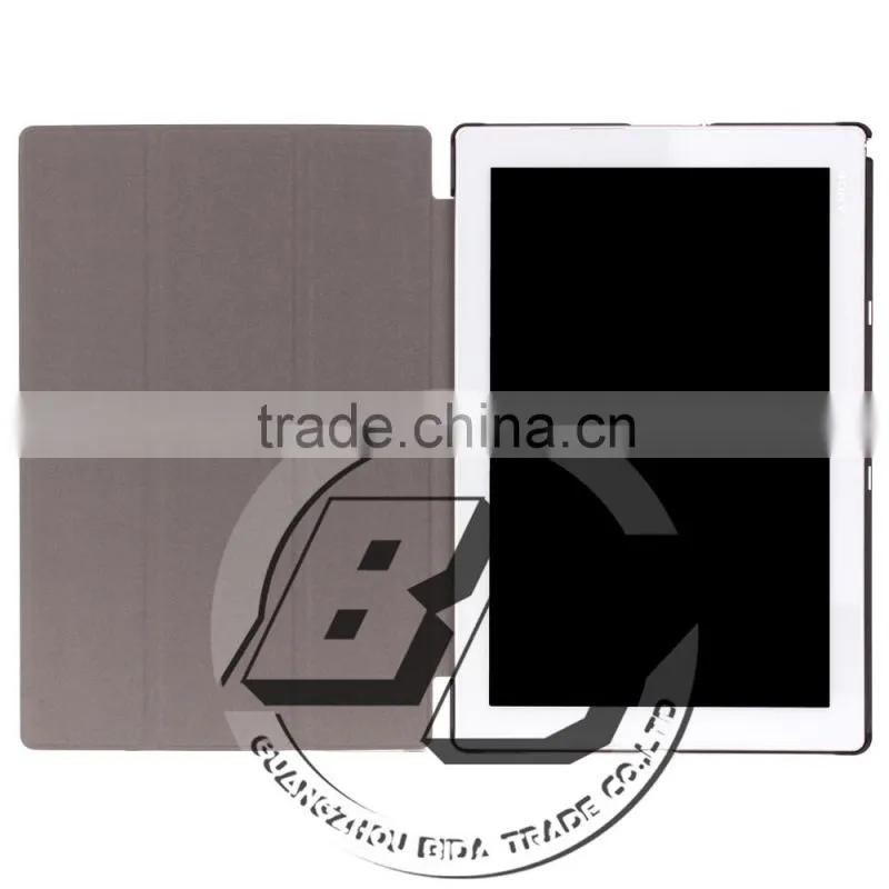 Manufacturer Wholesale Professional Three Folding Stand PU Leather Tablet Case For Sony Xperia Z4 Tablet lowest price