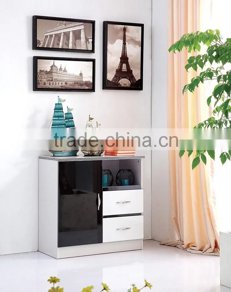 contemporary design high gloss wooden chest of drawers cabinet for living room furniture