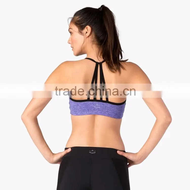 Girls New Fashion Strap Bra Violet Fitness Bralette With Private Label