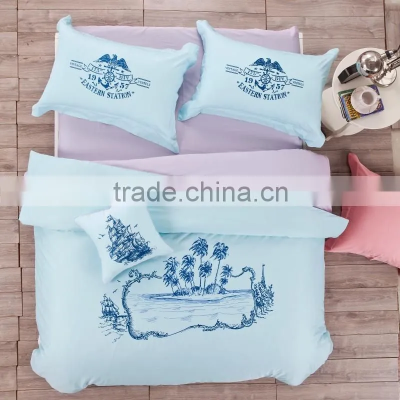 2015 Cheap promotional luxury russian cotton satin fabric duvet cover set bedclothes satin bed linen for hotels