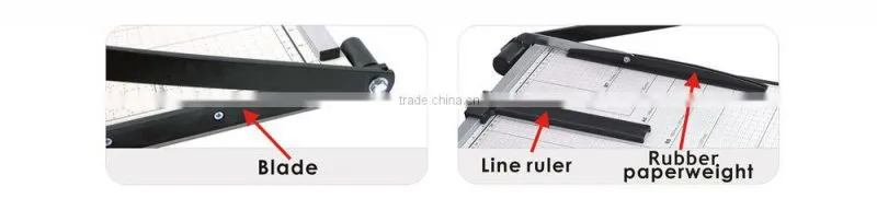 Steel Plate Surface Paper Trimmer with Rubber Paperweight or Line Ruler