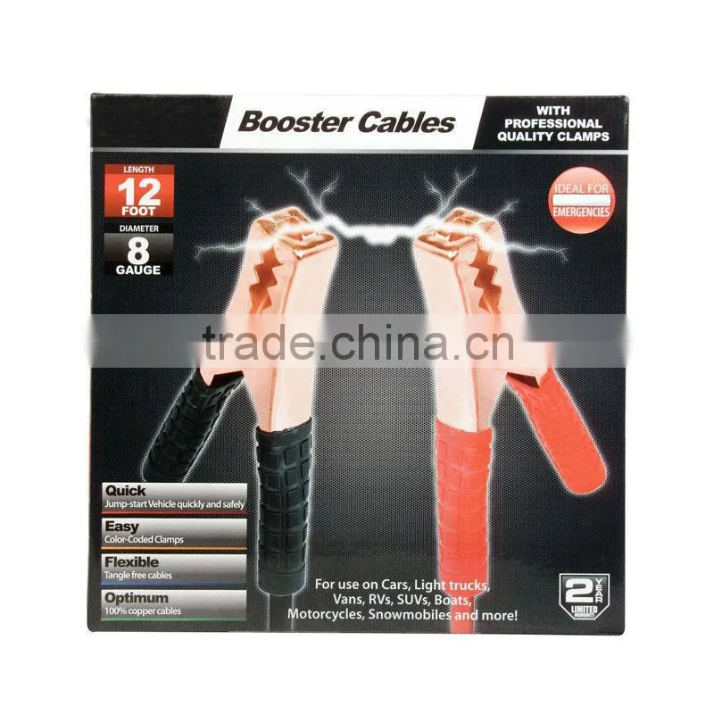 12' 8 Gauge 12 Volt RoHS Compliant Booster Cable
