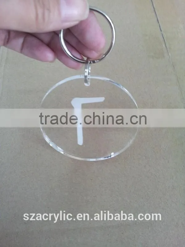 Acrylic Key ring with Laser Letter,Acrylic key chain with laser letter