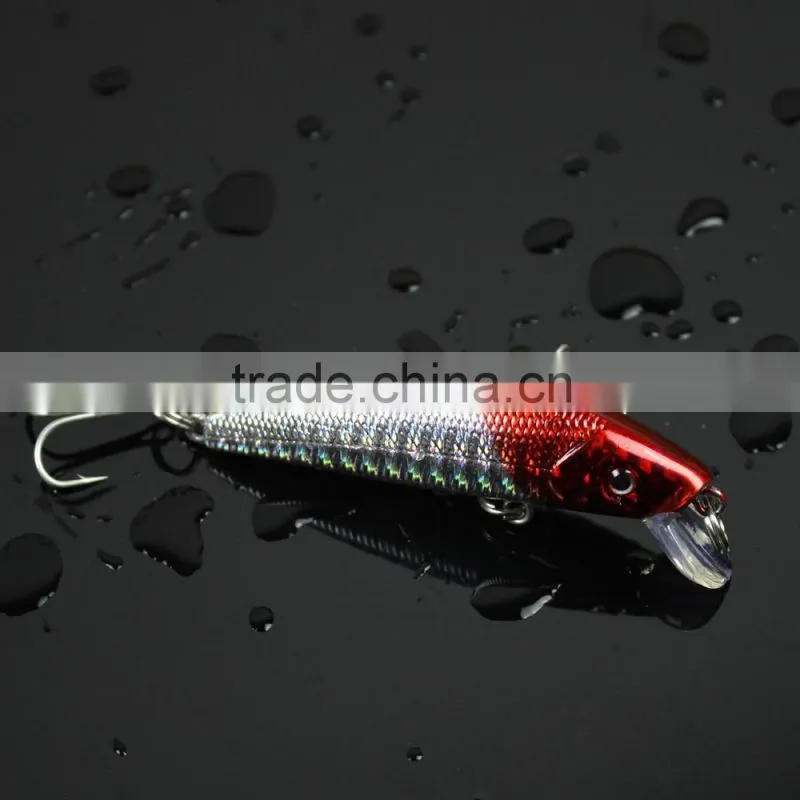 5pcs 8g / 7cm Luminous Minnow Fishing Hard Lures Crankbait Treble Hooks Set with Box
