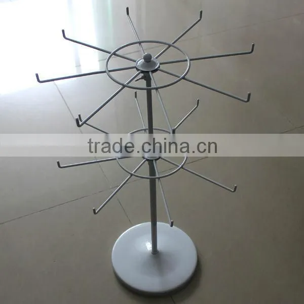 Chrome plating rotating 3 tier jewelry display - Windmill Rack