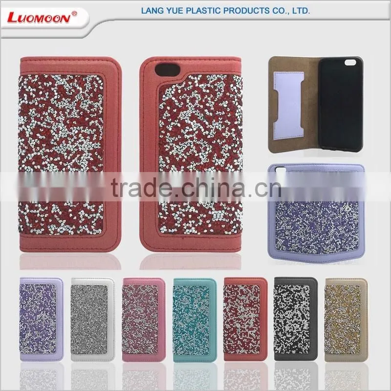 2016 most popular diamond pu leather cover case with card slot for huawei y6 p8 lite p9