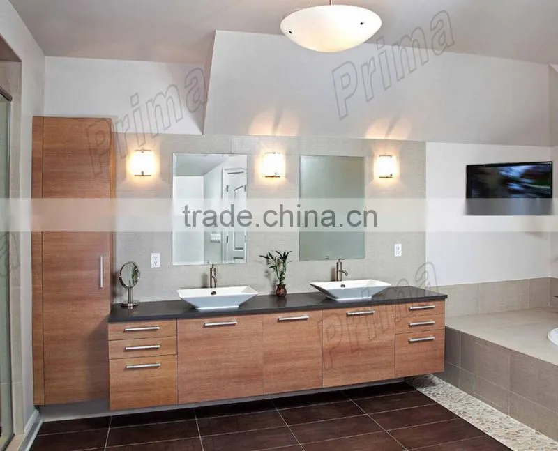 2015 new modern desgin wall hung oak bathroom cabinet