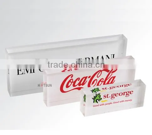 clear solid acrylic logo/sign block