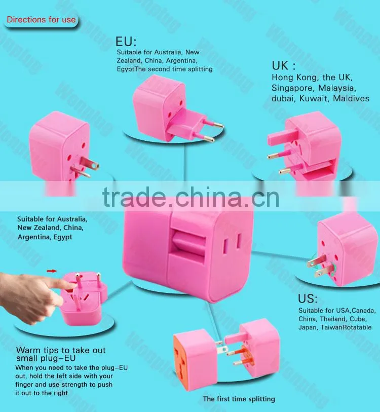 Hot selling plug universal travel usb adapter / world travel adaptor , multipurpose plug , travel adapter with USB