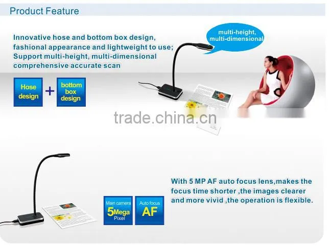 Eloam Wifi documents scanner/ visual presenter OCR Passport&ID Scanner