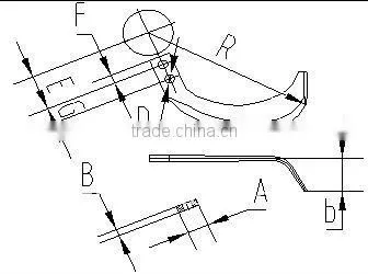 Small farm diesel tiller tool 2 holes walking tiller blade
