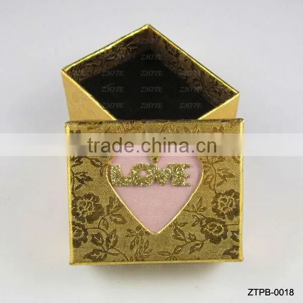 Lovely Dark Blue Christmas Gift Heart Ring Box Wholesale ZTPB-0020