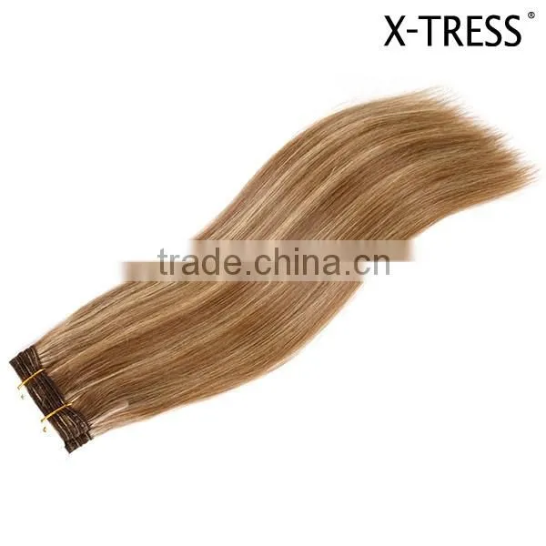 Fashion brown color p6/613 100% Unprocessed Virgin Brazilian Hair Extension