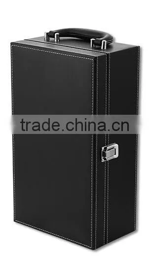 Manmade Leather 2-Bottle Wine Carrier Box