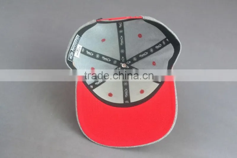 Customized 100% cotton twill 6-panel snapback cap with embroidery logo