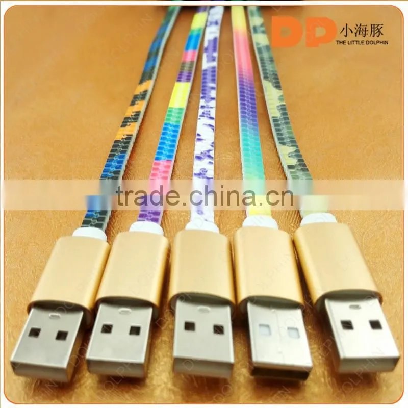 Colorful high speed zipper usb cable line 2 in 1for iphone6/5/5s /samsung s4 s5 s6