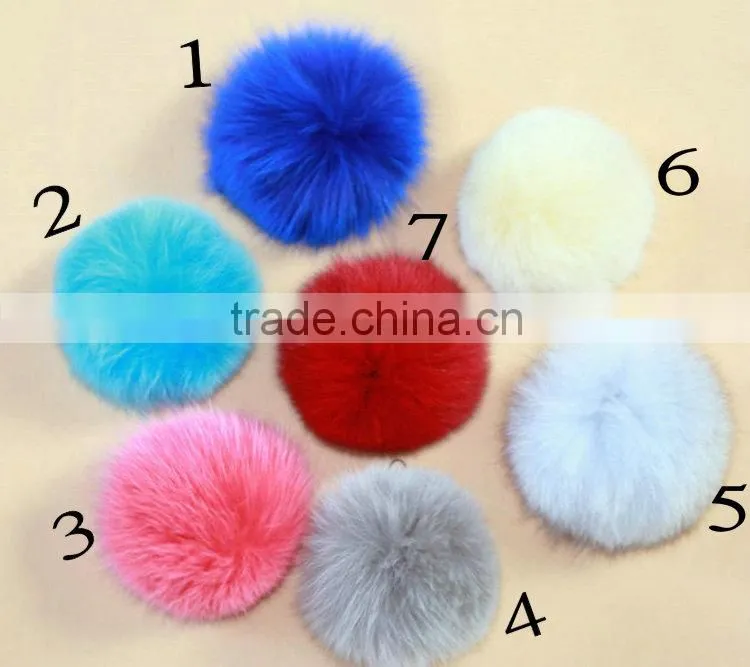 wholesale Genuine colorful real fox fur pompoms