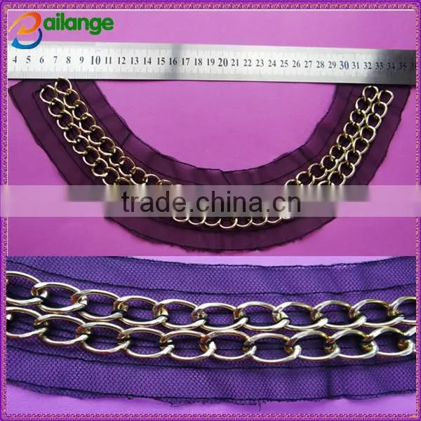 2015 wholesale fashion crystal handmade blouse collar beaded lace collar for garment accessory