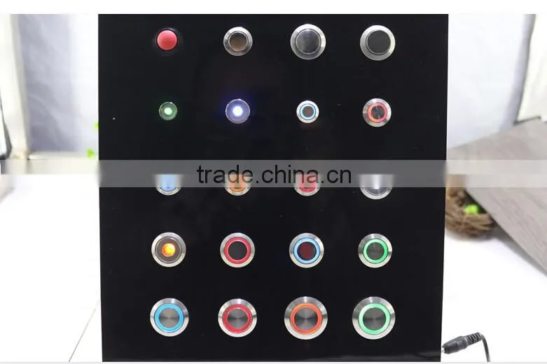 19mm Ring illuminated LED metal push button switch with wire