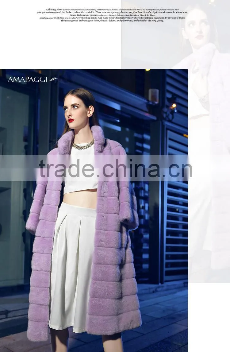 hot sale fashion long mink fur winter coat for overcoat