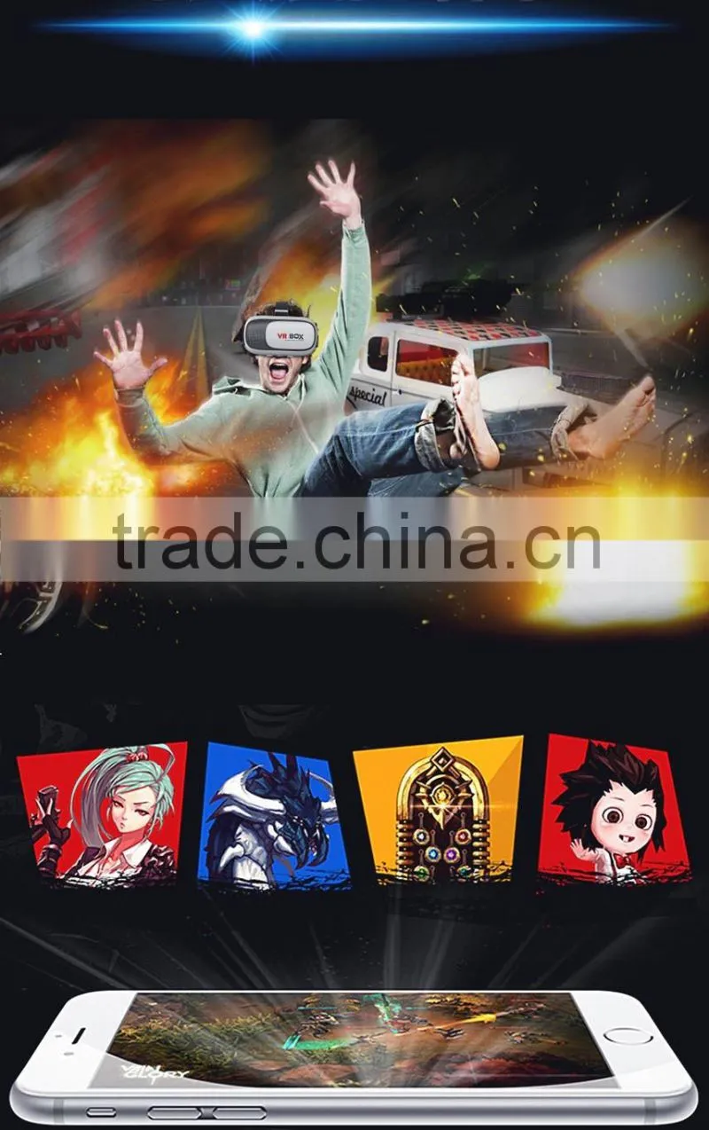 5 Colors Available Upgraded Colorful VR BOX II 2.0 Version Virtual Reality 3D Glasses For 3.5 - 6.0" Smartphone
