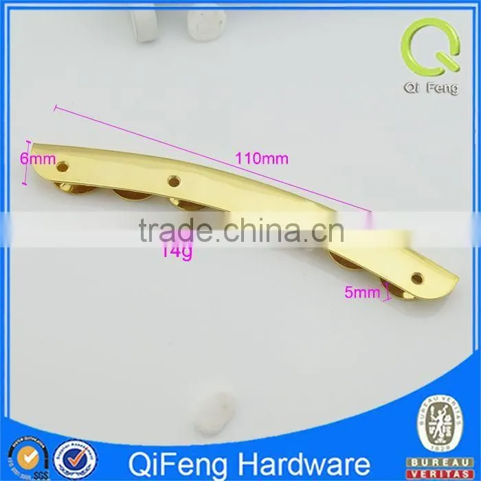 F-1942 bag handle for accessory half round flower shape gold color