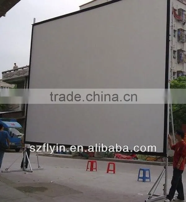 High quality ! front and Rear Easy folding screen with wheel wFlight Case Projector screen