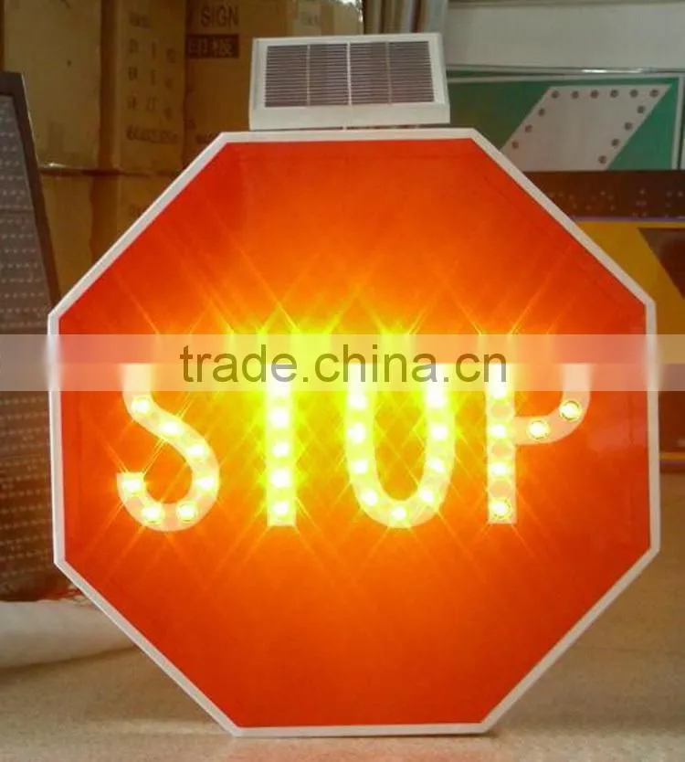 High bright Aluminum Solar powered led flashing led stop sign