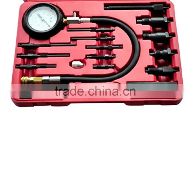 17 PIECE PRO DIESEL ENGINE CYLINDER COMPRESSION TEST TESTER KIT & GAUGE