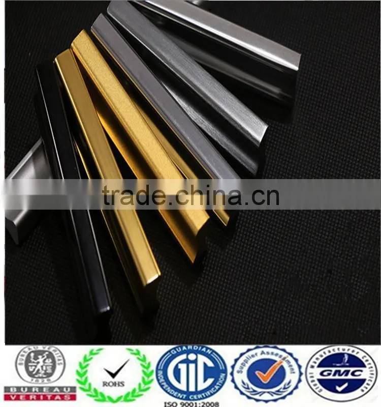 Anodized OEM color powder coated aluminum fancy cabinet handles