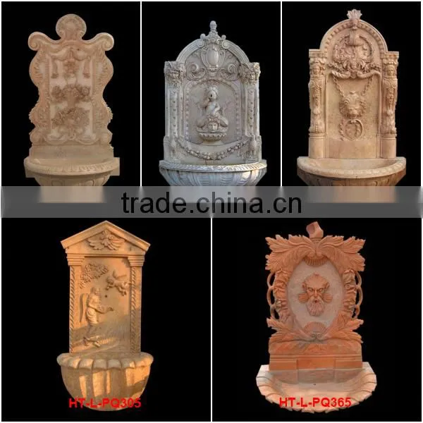 Marble Wall Water Fountain with Lion Head