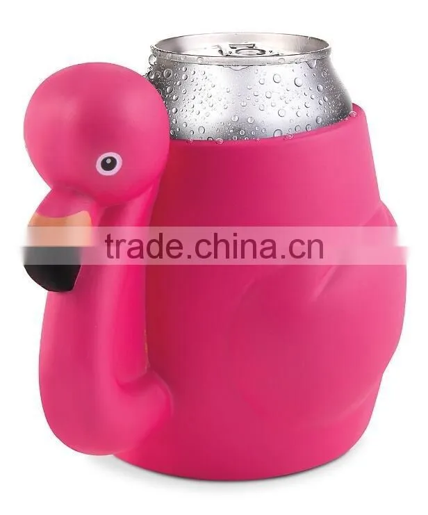 Silicone Pink Flamingo Can Sleeve