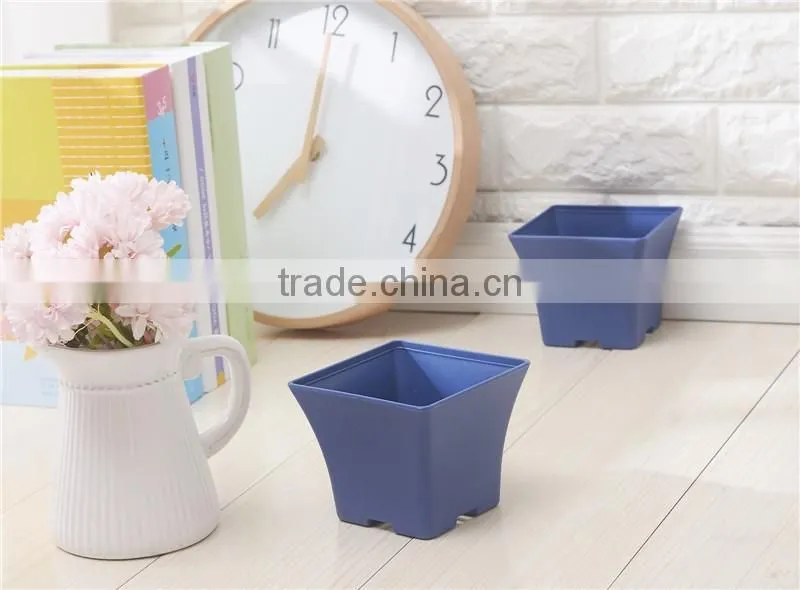 Plastic European Sqaure Pot Blue