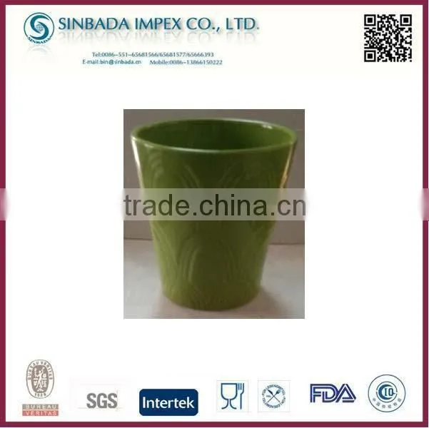 glazed colored round clay pots