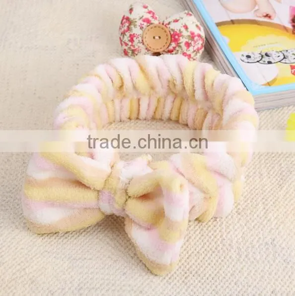 N183 new products headband cute bowknot headband in coral velvet