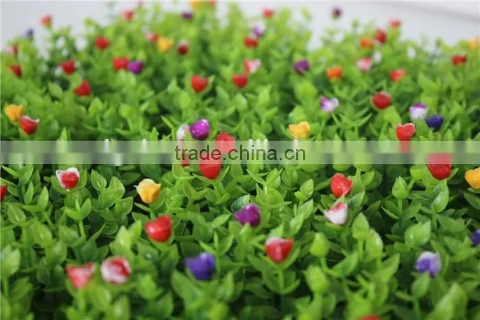 colorful artificail Eucalyptus grass mat green foliage plants with flowers
