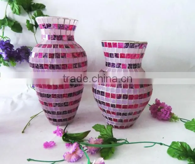 Fabulous Design Pink Mosaic Homeware Antique Murano Hand Blown Glass Vase