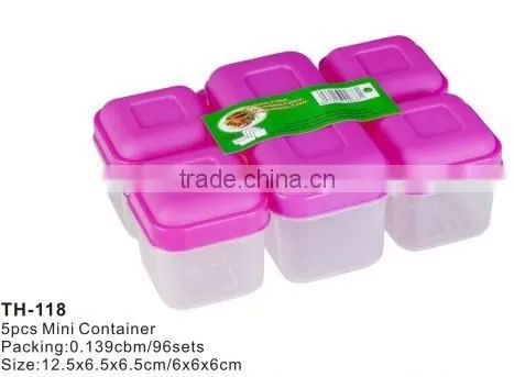 6pcs Rect.Base Mini food Storage lunch box and Food container set
