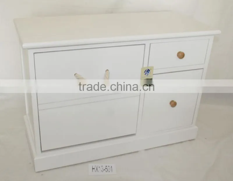 White Paulownia Europe Style Fashion Wooden Shoes Cabinet for Living room