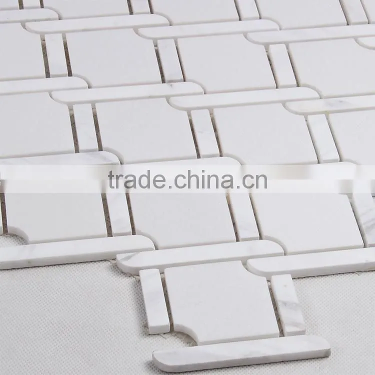 MM-CV227 Popular indoor decor natural stone carrara rhombus marble mosaics