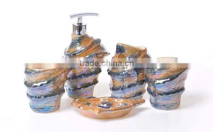 Hand painting pearl glaze conch bathroom fittings accessories