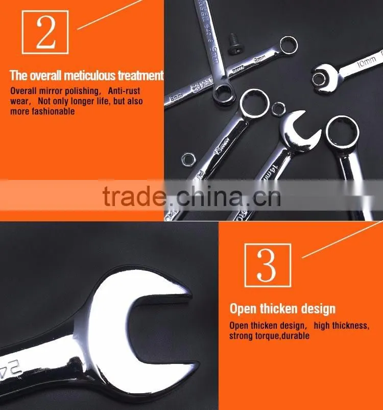 PROFESSIONAL 14PCS COMBINATION WRENCH SET SINGLE OPEN END SPANNER
