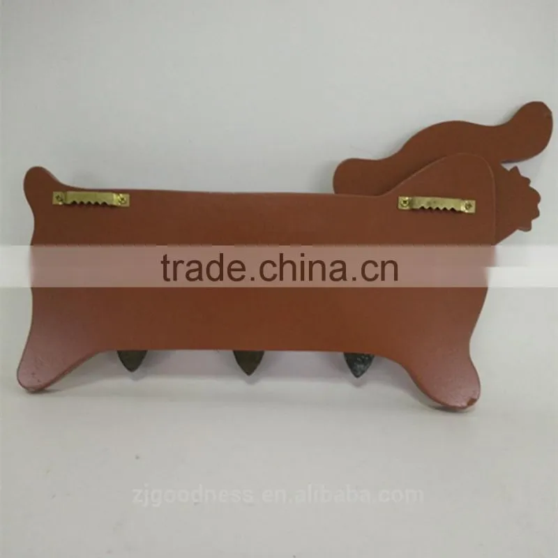 Hot sale dog pet animal print home decoration wooden wall hook